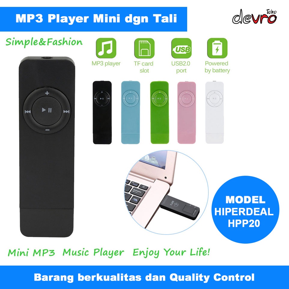 Jual Portable Mini MP3 Player Support Micro Sd Tf Card DAP HIPERDEAL
