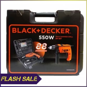 Mesin bor tembok 13mm Hammer Drill 550W Black Decker Bonus Accesoris