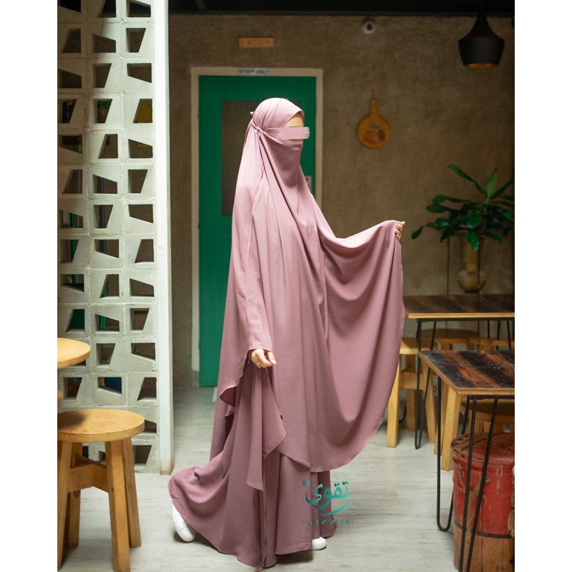 Set Arumi Taqwawear, gamis syari premium, Dubai Strech