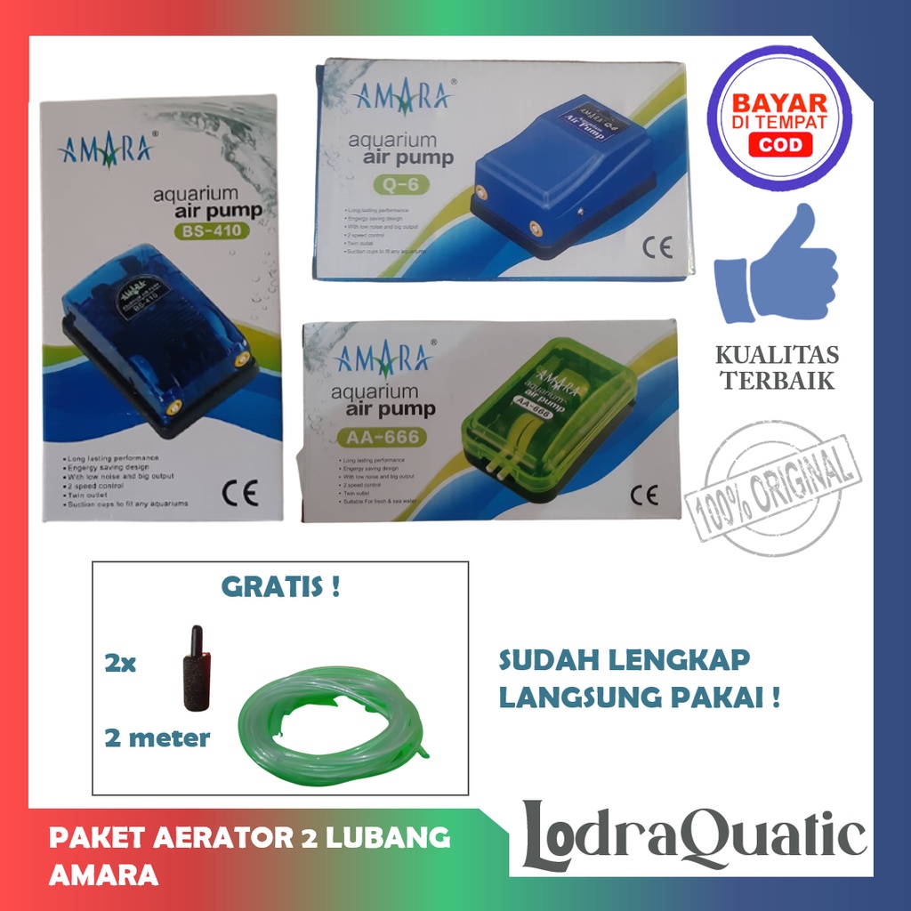 PAKET LENGKAP AERATOR 2 LUBANG AMARA AERATOR AMARA Q6 AMARA BS 410 AMARA 350 AMARA 410 AIRPUMP 2 LUBANG AMARA MESIN GELEMBUNG 2 LUBANG AMARA MESIN AIRATOR 2 LUBANG LENGKAP