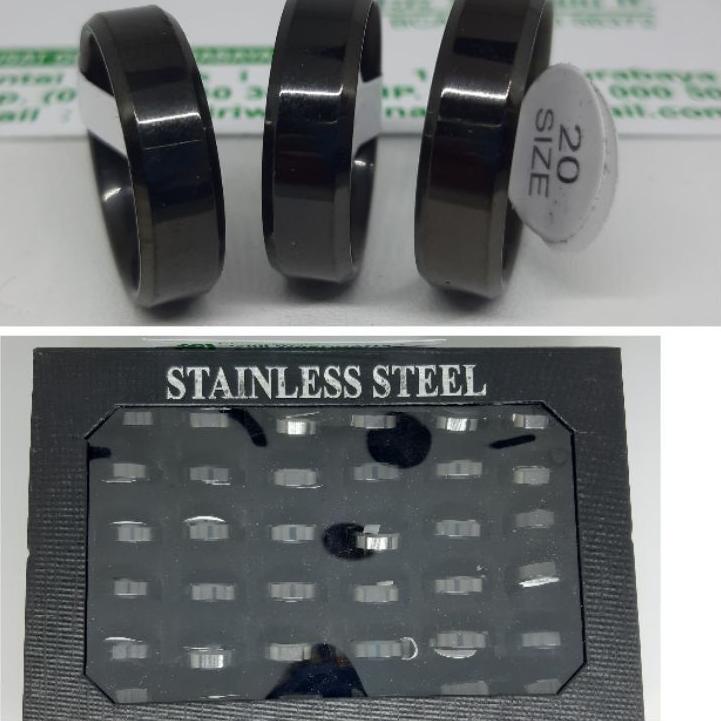 4s GROSIR SOLO CINCIN 1 BOX Cincin Titanium Hitam Polos Kualitas Super Cincin Pria Cincin Wanita  CI
