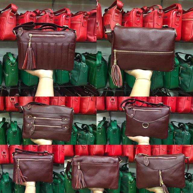 Tas Wanita Kulit Sapi Asli Maroon