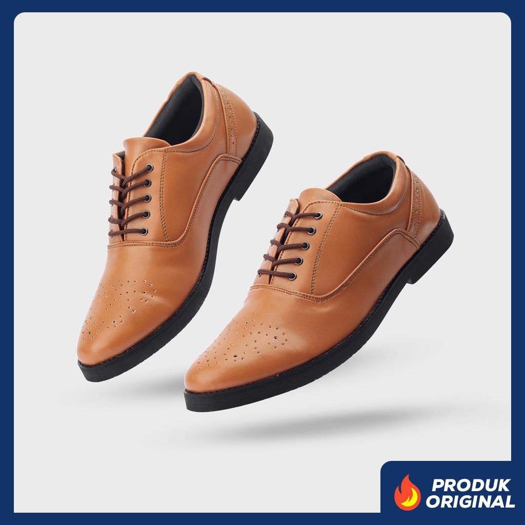 MAVENDRA BROWN ORIGINAL x GIANT FLAMES Sepatu Formal Pria Pantofel Tali Kerja Kantor Dinas Resmi Guru Kantoran Pesta Undangan Wedding Kondangan Nikah Kuliah Casual Derby Oxford Semi Kulit Premium Footwear Big Size Jumbo Ukuran Besar 44 45 Keren Terbaru