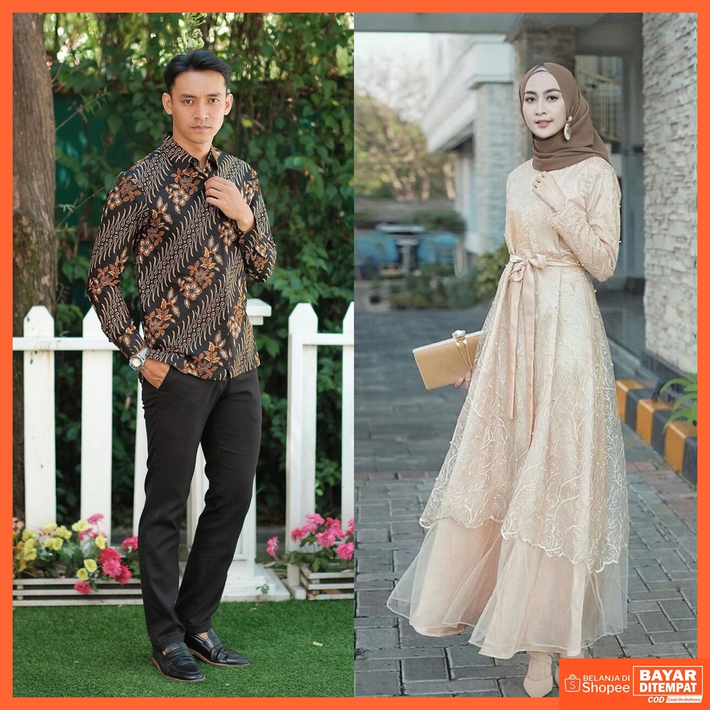 {BISA COD} COUPLE GAMIS MAXI DRESS BRUKAT SABRINA - DRESS BROKAT PESTA OUTFIT KONDANGAN KEKINIAN - SERAGAM BRIDESMAID COUPLE GAMIS BRUKAT TULLE