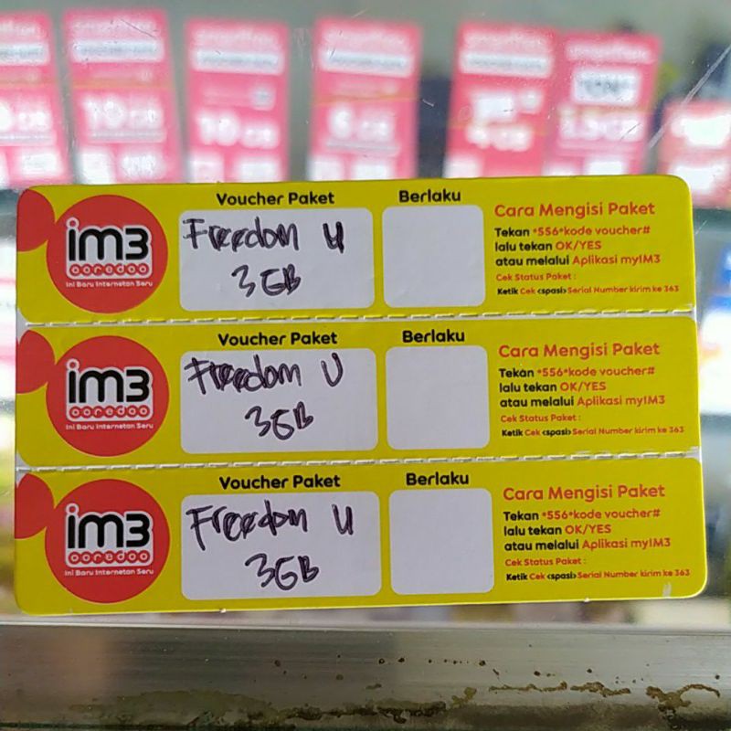 Voucher indosat Freedom U 3gb