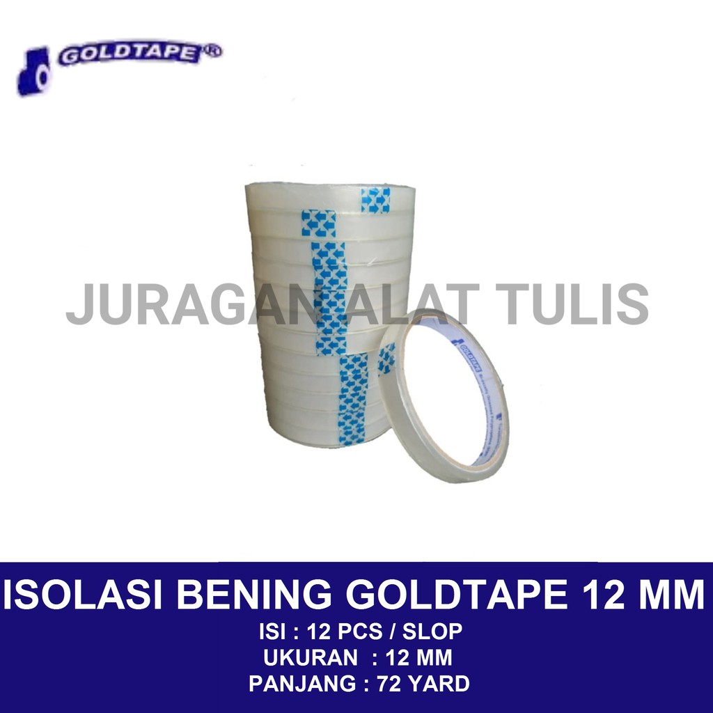 

ISOLASI / SELOTIP / PLESTER / LAKBAN BENING GOLDTAPE 12MM 72YARD