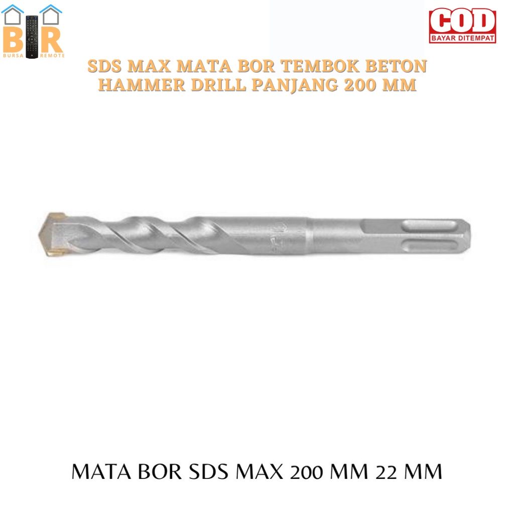 Sds Max Mata Bor Tembok BETON Hammer DRILL PANJANG 200mm