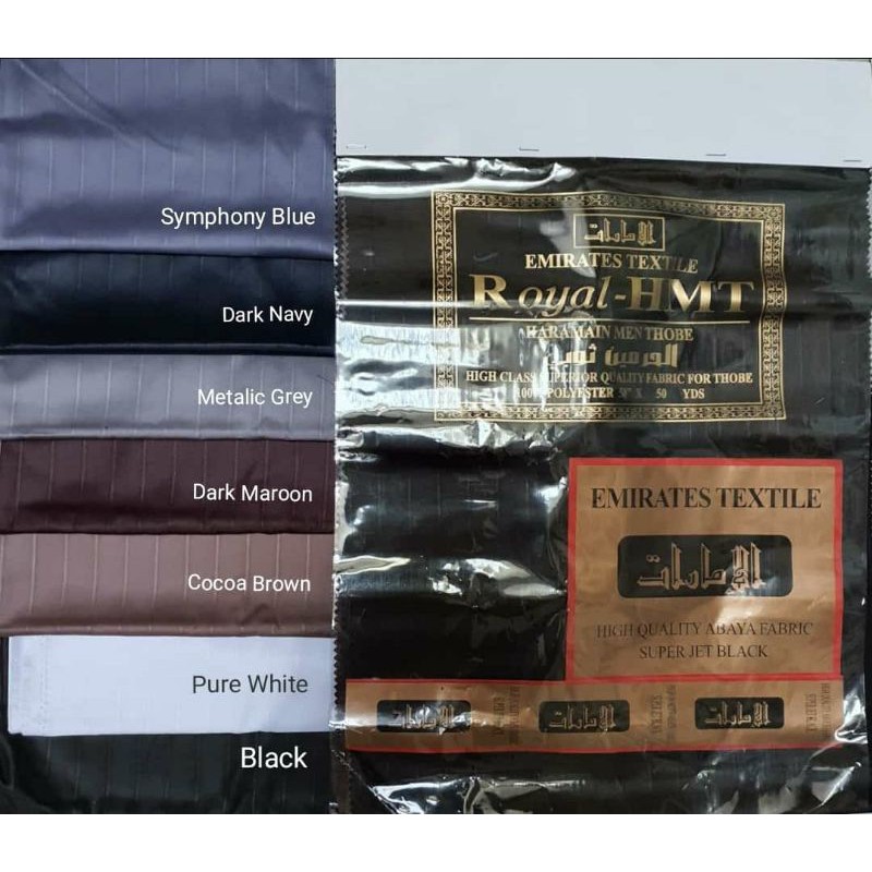 0.5meter bahan/ kain ROYAL HMT HARAMAIN MAN THOBE  ori import Emirates
