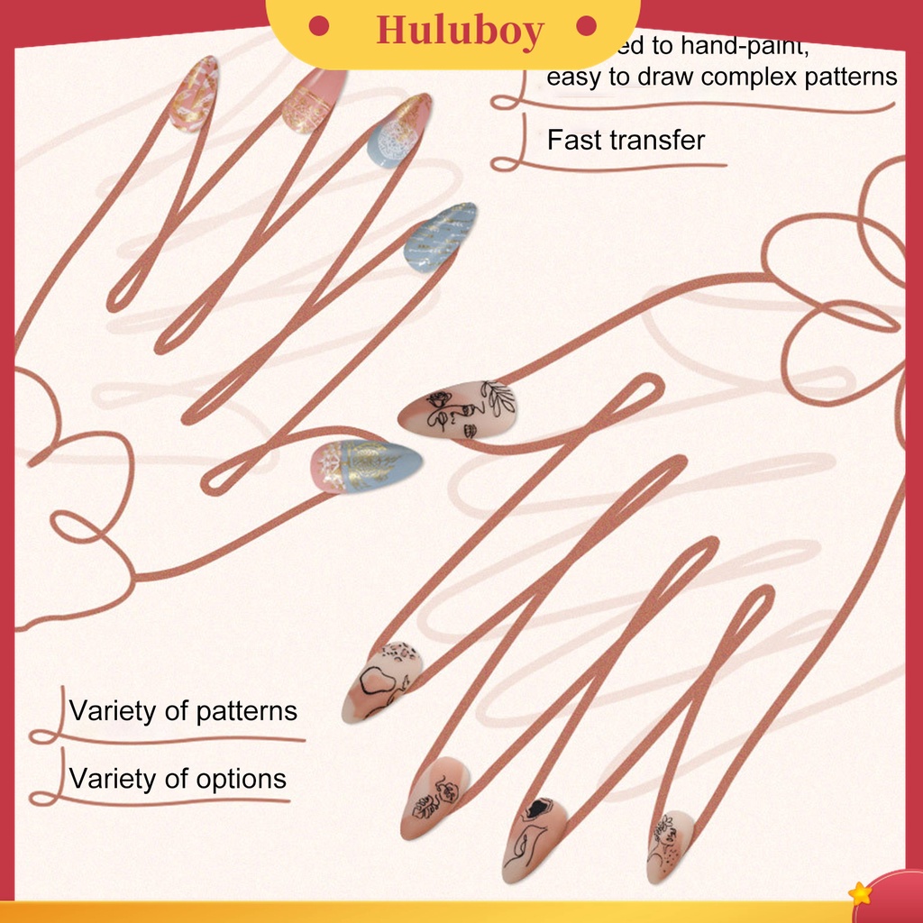 Huluboy Huluboy♡ Plat Stempel Kuku Aneka Motif Anti Karat Untuk Salon