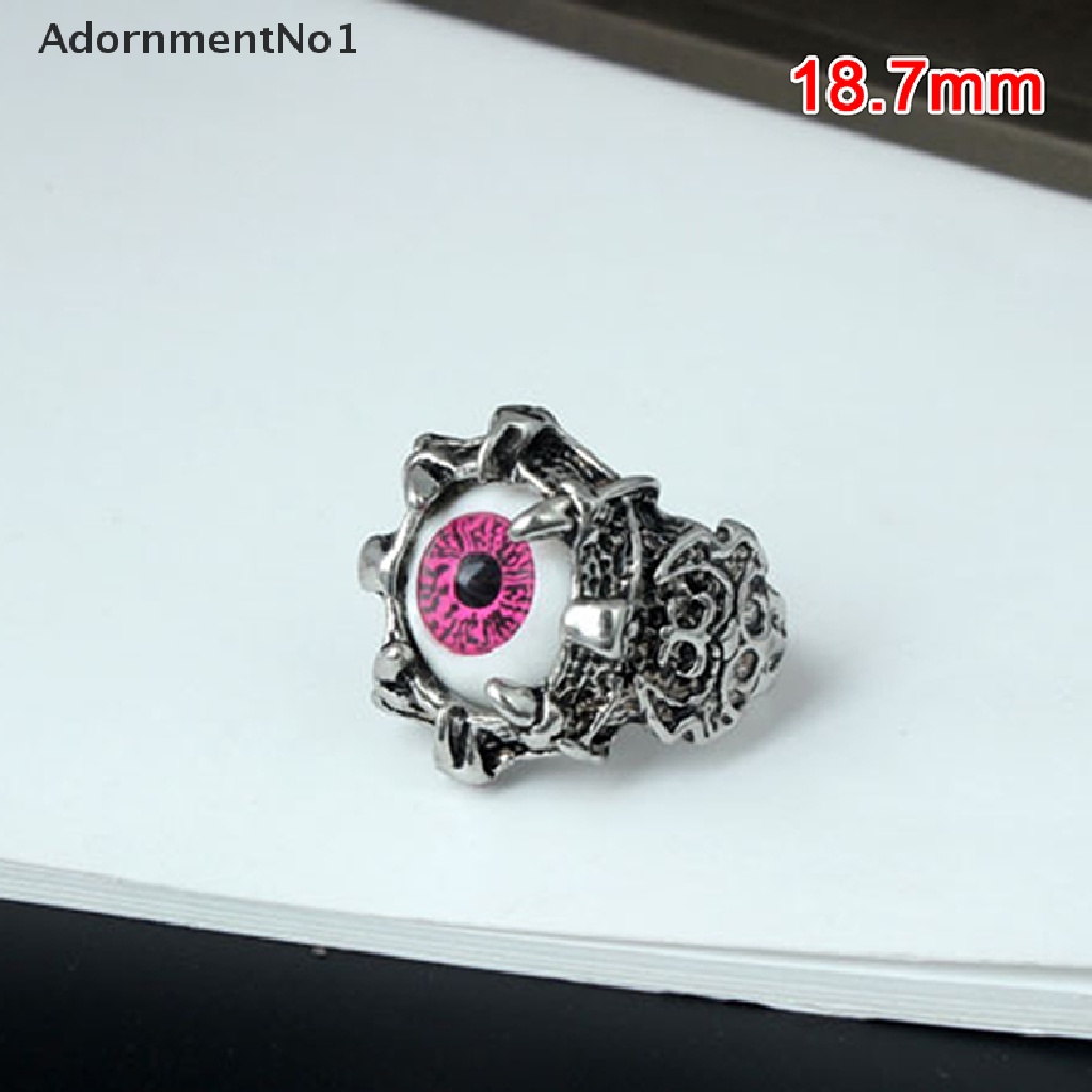 (AdornmentNo1) Cincin Gaya Punk Motif Mata Setan Bahan stainless Steel Untuk Perhiasan Pria / Pesta / Hadiah