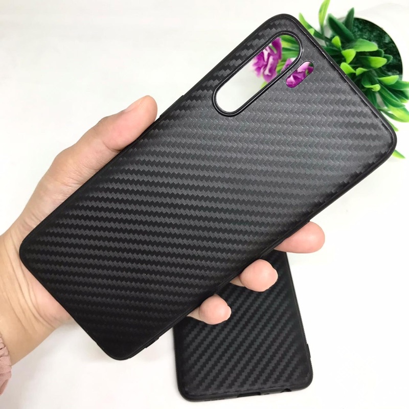 PROMO BLACK CARBON CASE ORIGINAL OPPO RENO3 RENO 3 F15  A91 SILIKON IPAKY HITAM