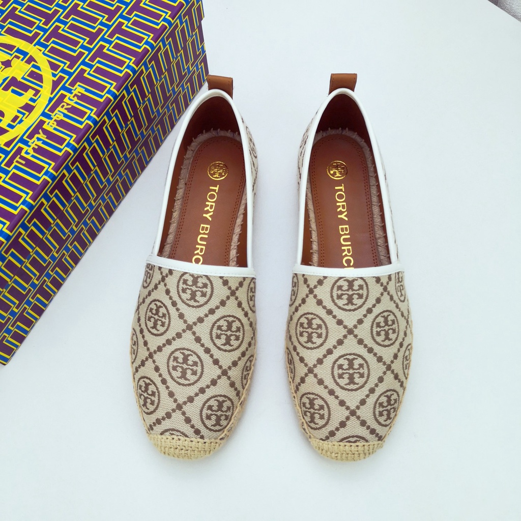 [Instant/Same Day] STB20   Original TB Printed canvas with sheepskin lining material Women's casual shoes flat shoes   xie