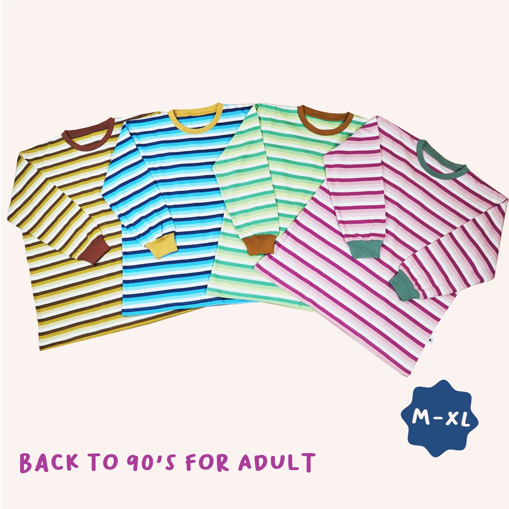 Little Lassie - Kaos T-Shirt Stripe Salur Wanita Premium Combed Ukuran S-M-L-XL