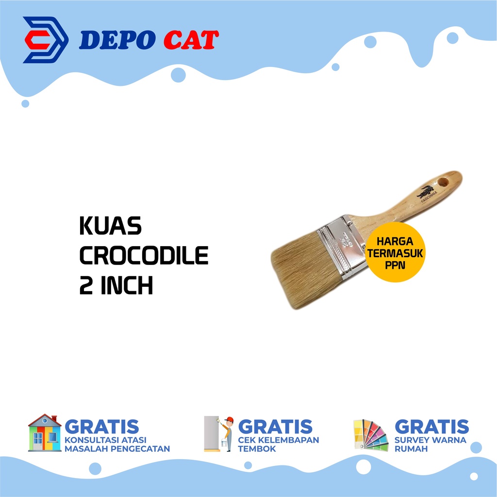 

Kuas Crocodile 2" | Kuas Cat Air & Minyak