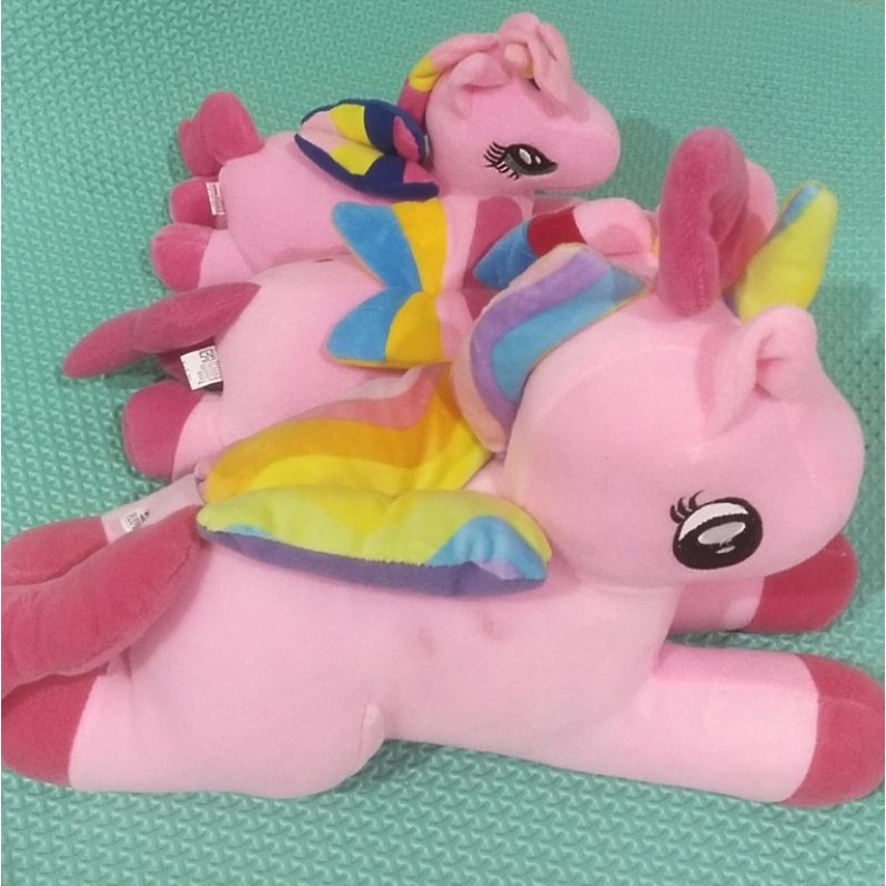 Boneka Unicorn Soft Sayap Rainbow My Pony Plush Toys lembut halus bagus SNI