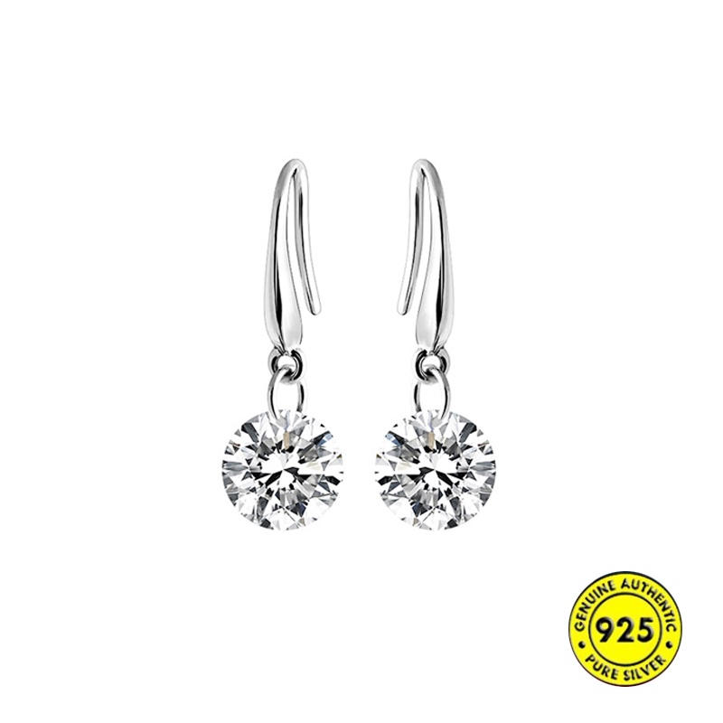 Anting Tusuk Sterling Silver 925 Dengan Berlian Imitasi Untuk Wanita