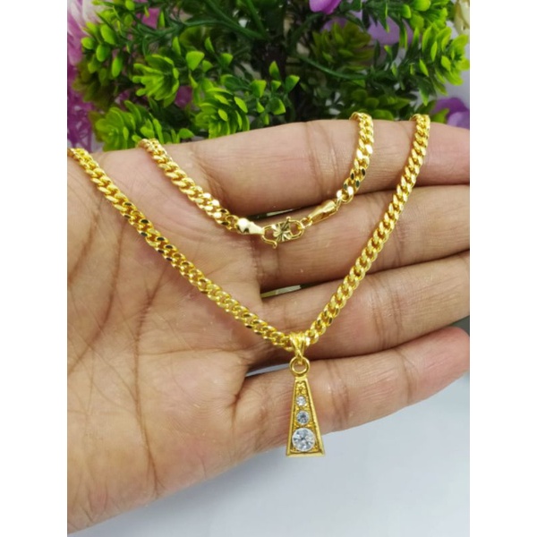 kalung emas malaysia warna 24.k  kristal