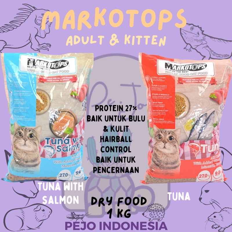 Markotops Makanan Kucing Dewasa Adult Kitten Cat Food Tuna Salmon 1Kg