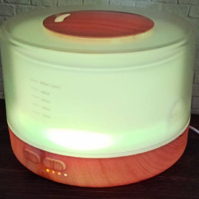 humidifier 500 ml difusser wooden kayu remote led rgb pelembab udara aromaterapi jn