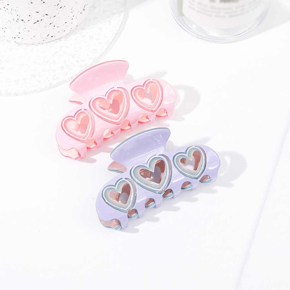 Jepit Rambut Bentuk Hati Model Cakar Gaya Korea Untuk Wanita