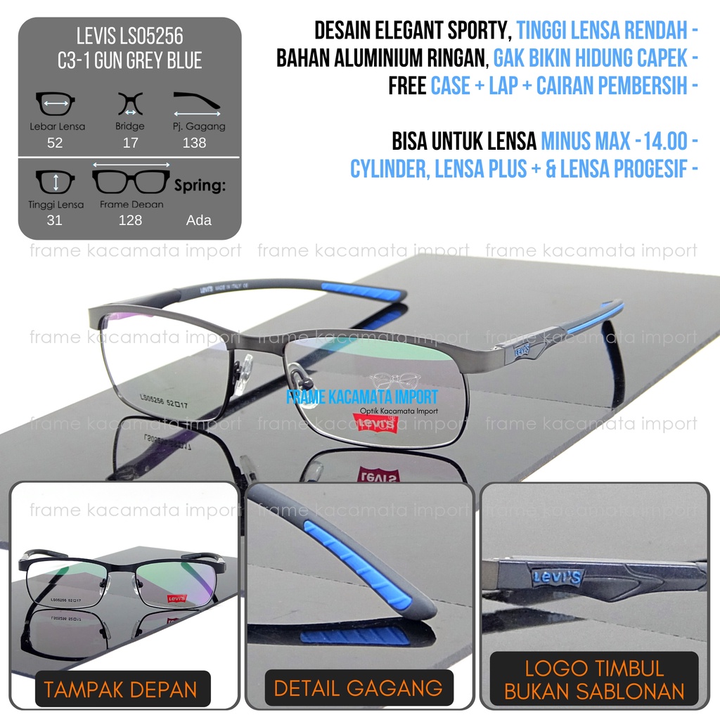 Frame Kacamata Minus Elegan Pria Full Frame