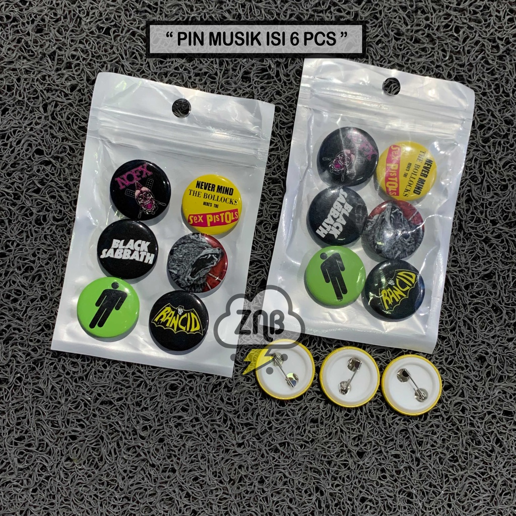 PIN ISI 6 PCS PIN MUSIK PIN BROS ASESORIS TAS JAKET KEMEJA