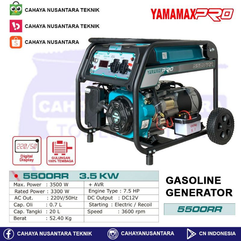 Mesin Genset 4 Tak 3500 Watt Yamamax Pro 5500RR