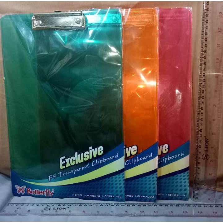

Papan Jalan Jepit Plastik uk F4 Folio Butterfly Bening READY STOK