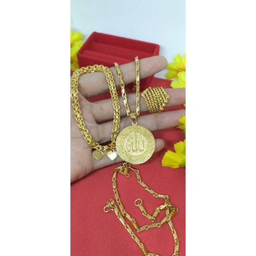 1set perhiasan lapis emas24k panjng kalung 60cm