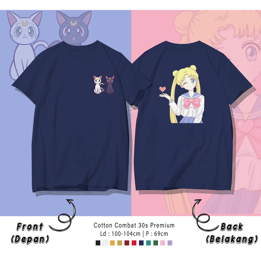 SHAILOR MOON  / TERMURAH BAJU KAOS KATUN WANITA/ PRIA UNISEX LENGAN PENDEK / TUMBLR TEE