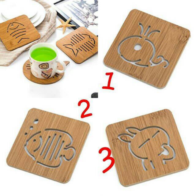 Tatakan gelas kayu (mini)
