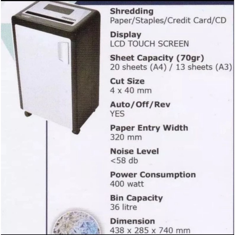 KOZURE KS 9600C - Mesin Penghancur Potong Kertas - Paper Shredder