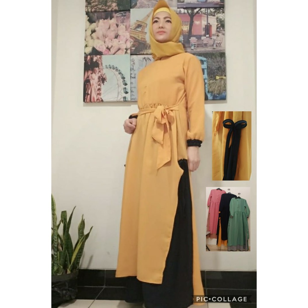 Gamis wolfis basic SALMA model layer multiwarna