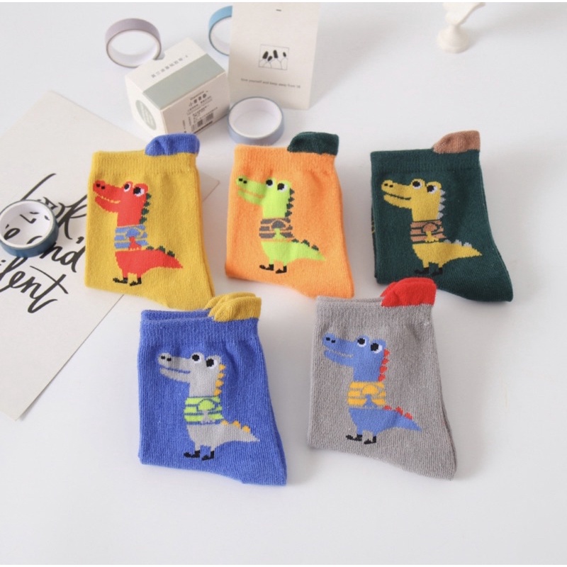 Kaos Kaki Motif Dino Dinosaurus Anak Laki Laki / Boy Kid Socks