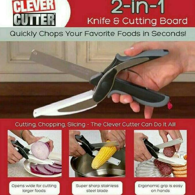 

PROMO Clever Cutter, Pisau atau Gunting Pemotong + Talenan Serba Guna MURAH