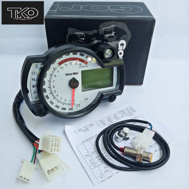 SPEEDOMETER DIGITAL SPIDO KOSO RX2N LAYAR PUTIH