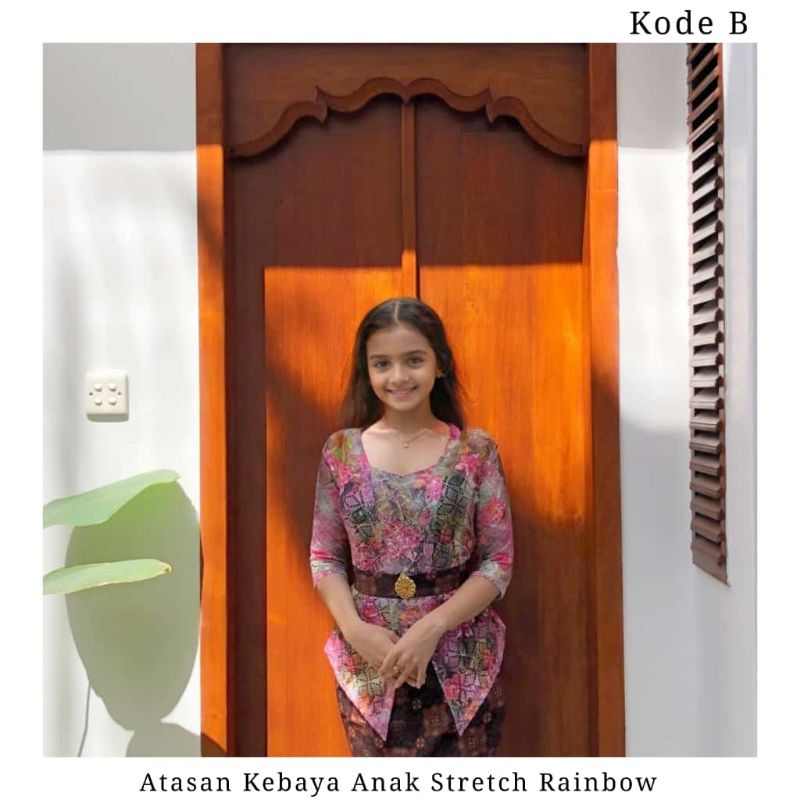 Atasan Kebaya Kutubaru Anak Stretch Rainbow