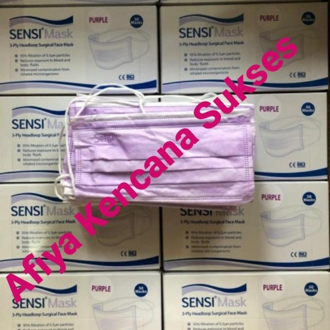 Masker sensi hijab headloop ungu 50