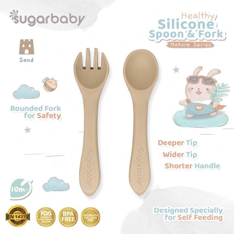 Sugar Baby Healthy Silicone Spoon &amp; Fork