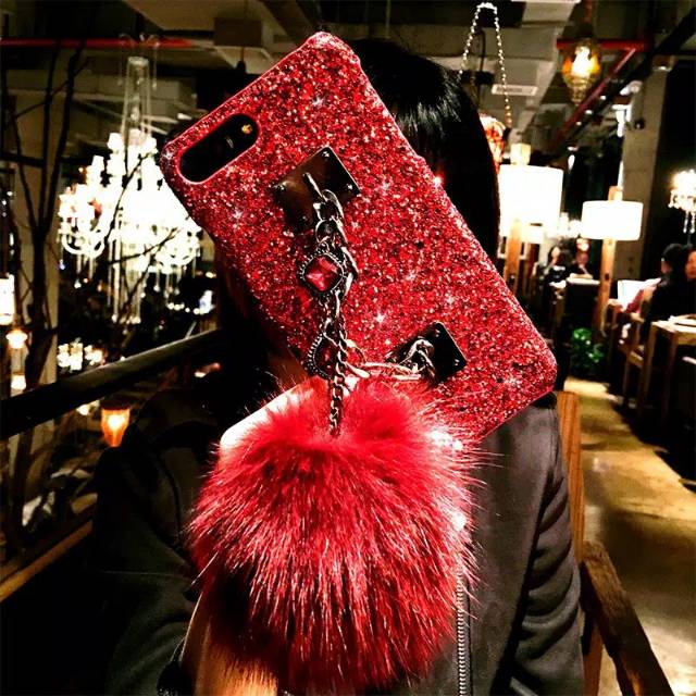 Case Glitter pom-pom Y50 Y30 Y30i V19 V17 Y19 Y17 Y15 Y12 V15 V15pro Y91 Y93 Y95 V11 V9 V5 V5S