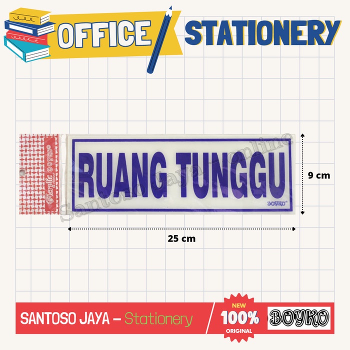 

Akrilik BOYKO - RUANG TUNGGU - Acrylic Sign 25x9 cm