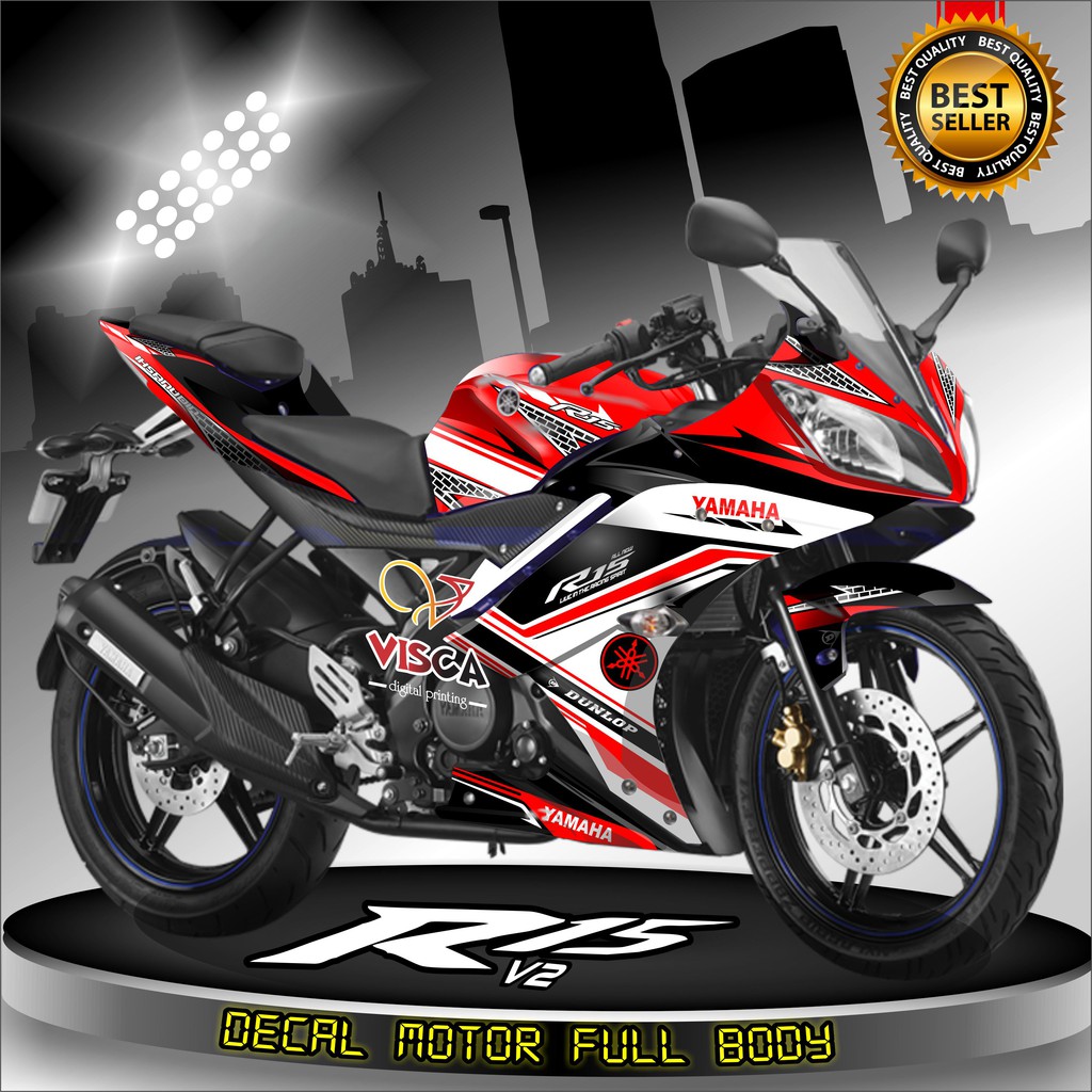 Decal R15 V2 Full Body Stiker R15 V2 Full Body Dekal R15 V2 Red