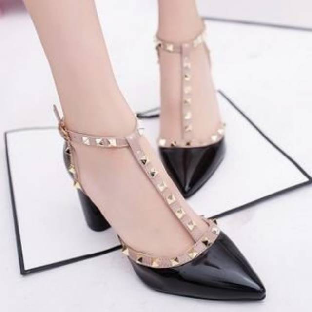 ZPT-Sepatu high heels studs  wanita/ perempuan / harga fromo/  OF-20