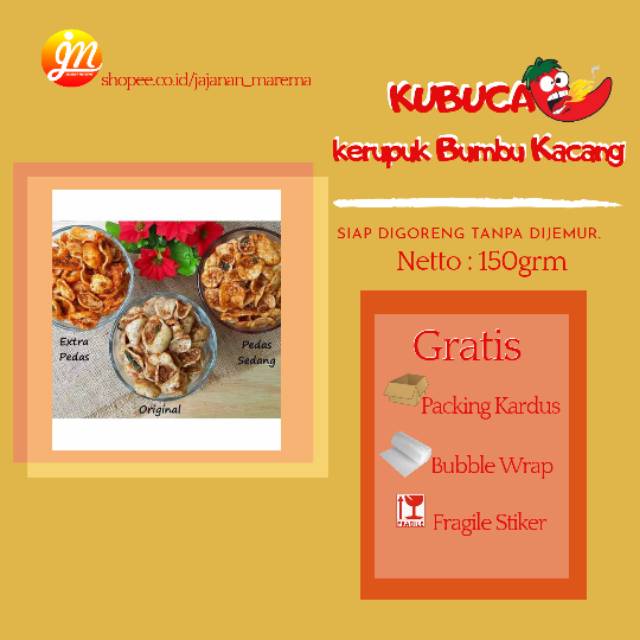 

KUBUCA (kerupuk Kacang) berat 150grm lebih