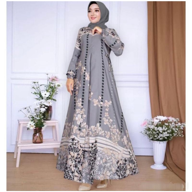 Gamis Maxmara Dior Silk Premium//Gamis Maxmara Lux Premium-Cornely silver