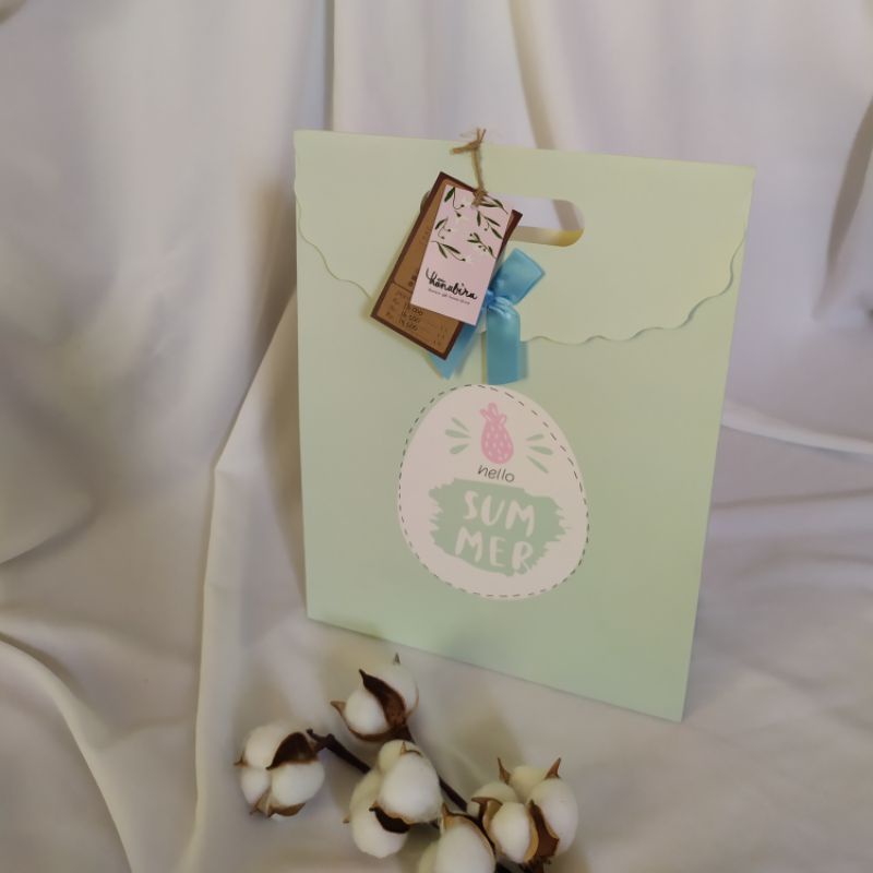 Paper Bag Motif M (PBP/09) | Tas Kertas Kado | Tas Ulang Tahun | Goodie Bag-Hello Summer Green