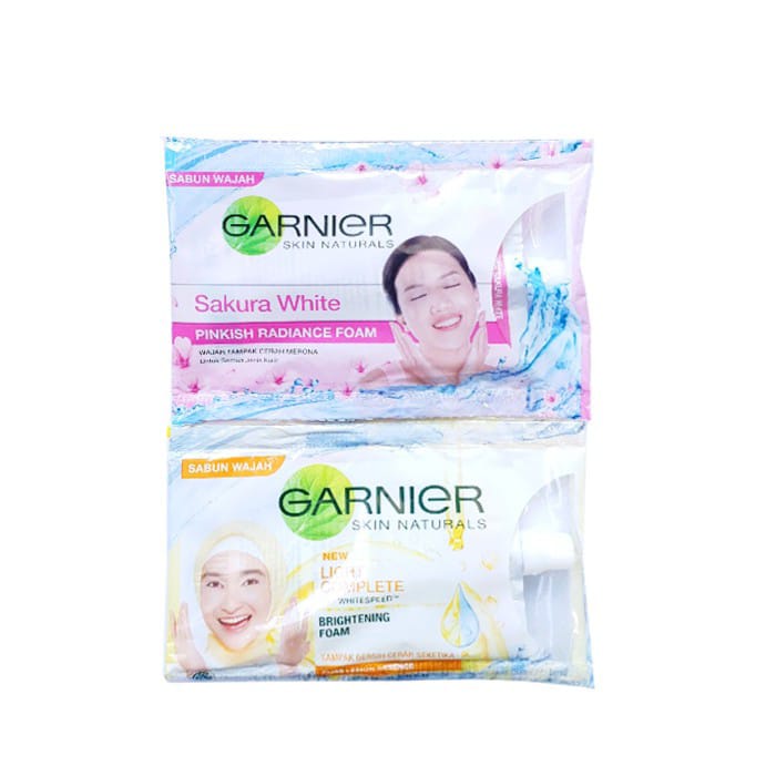 ~ PIYOSHI08 ~ GARNIER Facial Foam Sakura White &amp; Lightening Complete Sachet 9ml PC08