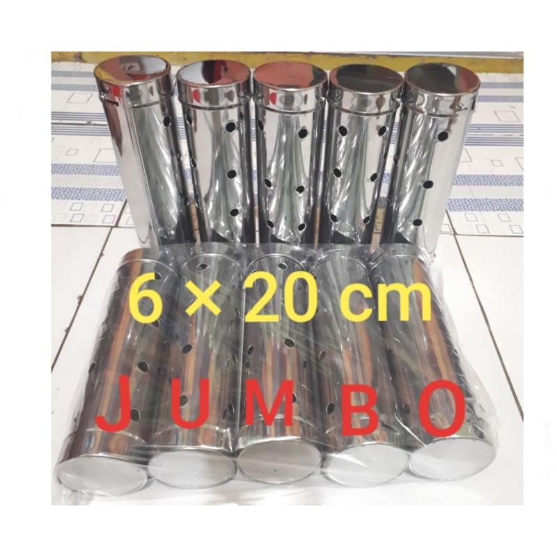 UKURAN JUMBO cetakan lontong stainless 6×20 cm 5pcs besar