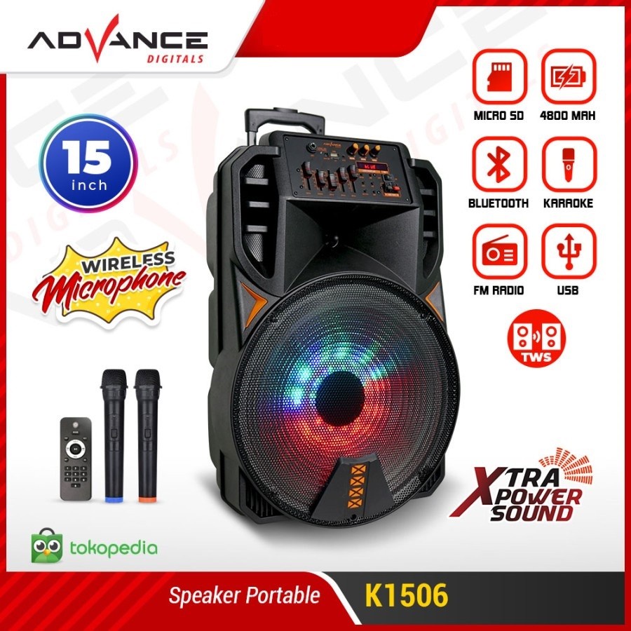 Advance K1506 Speaker Meeting Bluetooth Salon Aktif 15 Gratis Mic