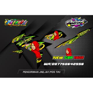 Striping variasi  stiker lis bodi Cbr 150cc facelife Cewek 